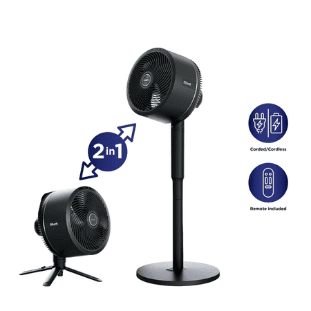 Shark - FlexBreeze Pro Mist - Indoor & Outdoor Fan with Misting System, Corded or Cordless - Charcoal Grey