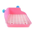 thumbnail image 2 of Rabbit Litter Box - Litter Box Cage Potty Trainer Rectangular Small Animals Pet Pan Cleaning Tool for Guinea Pigs Hamster - Pink, 2 of 8