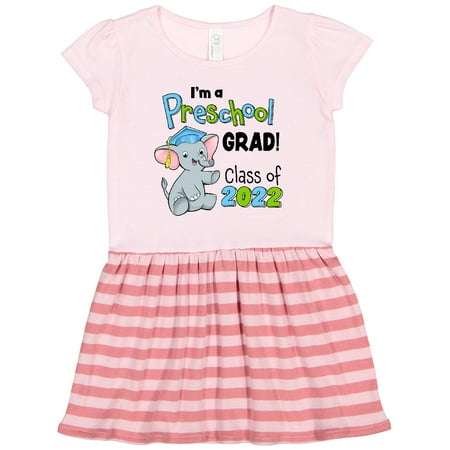 

Inktastic I m a Preschool Grad! Class of 2022-cute Elephant Blue Cap Gift Toddler Girl Dress