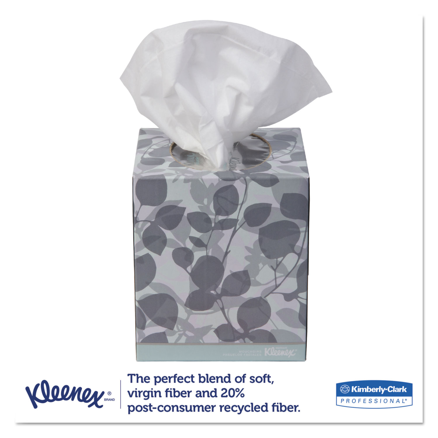 Kleenex Naturals Facial Tissue, 2-Ply, White, 95/Box, 1 Box - image 2 of 6