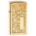 thumbnail image 3 of Zippo Venetian Slim High Polish Brass Pocket Lighter, 3 of 3