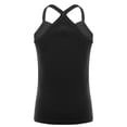 thumbnail image 2 of Yartina Kids Girls Dance Tank Tops Spaghetti Strap Camis Racerback Camisole Undershirts for Gymnastic Black 140, 2 of 5