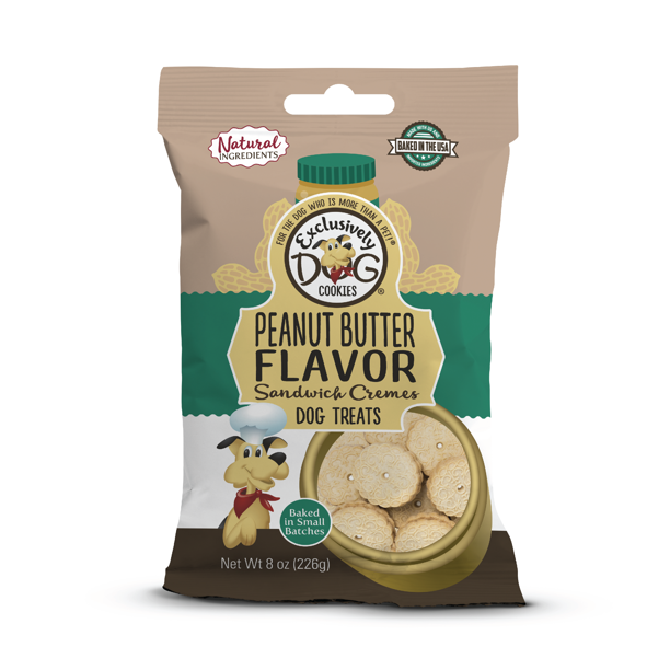 Exclusively Dog Cookies Peanut Butter Flavor Sandwich Cremes Dog Treats