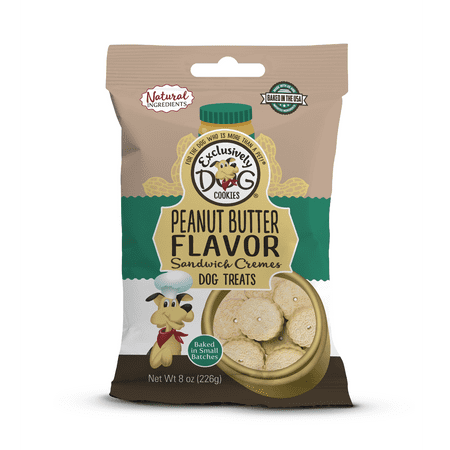 Exclusively Dog Cookies Peanut Butter Flavor Sandwich Cremes Dog Treats, 8