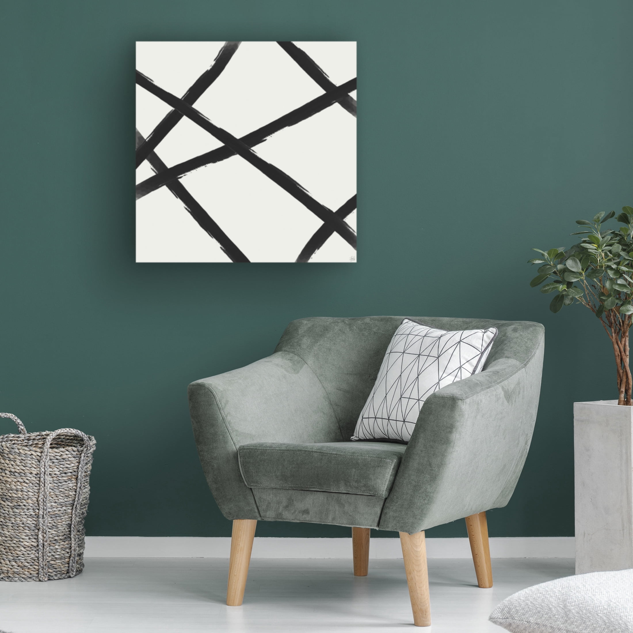 Canvas Wall Art - Line and Brush 'Straight Paint 2' Wall Art for Living Room, Bedroom, or Office Décor by Trademark Fine Art - 24 x 24 Inches