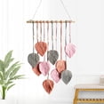 thumbnail image 5 of Macrame Wall Hanging Handmade Woven Leaf Tapestry with Yarn Tassels, Boho Cotton Rope Art Decor for Nursery, Bedroom, Living Room, Apartment Home, 15.75x39.37, 5 of 10