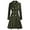 Army Green, variant on Women's Elegant British Style Trench Coat Lapel Collar Double Breasted A Line Mid Long Jacket with Pockets