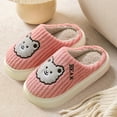 thumbnail image 7 of Fesfesfes Womens Wide Dress Shoes Cotton Slippers Female Cute Girl Heart Fall And Winter Home Warm Indoor Non-Slip Thick-Soled Couple Home Plush Slippers 6.5-7(38-39), 7 of 7