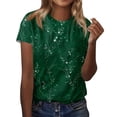 thumbnail image 2 of T Shirts for Women, Womens Short Sleeve Tops Dressy Summer O Neck Casual Trendy Blouses Tunic Tops, 2 of 5