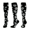 thumbnail image 2 of Beugl Halloween Accessories, 1 Pairs Unisex Compression Sock for Women Knee High Socks Fashion Halloween Skeleton Pattern Funny Gift for Teen Girls Cotton Sock Winter Warm Sock for Men White L, 2 of 2