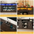 thumbnail image 3 of ANPOO Farmhouse TV Stand for 90 inch TVs, Rustic Entertainment Center TV Cabinet Stands with Power Outlets and LED lights, 3 of 8