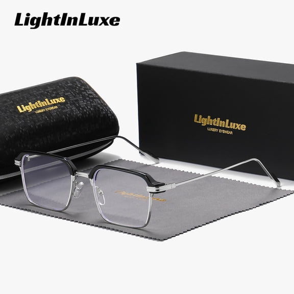 LightInLuxe Unisex Stylish-looking Full Frame Plano Glasses Anti-Blue Light Outdoor Modern Square Plano Glasses