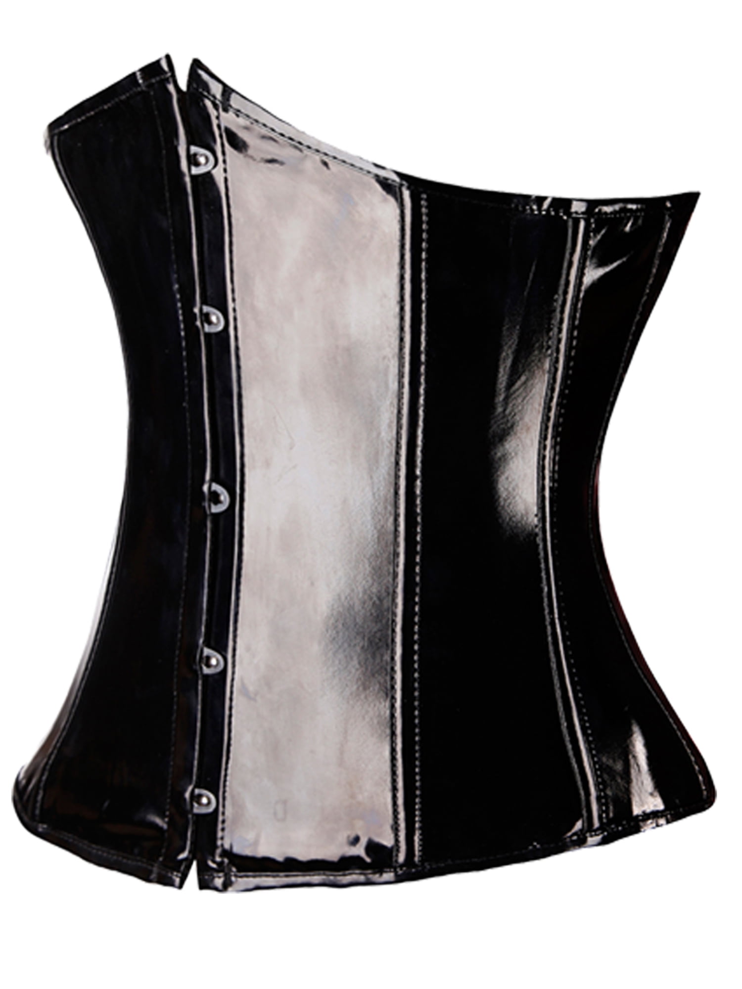 Black Shiny PVC Leather Steampunk Gothic Wasit Trainer Underbust