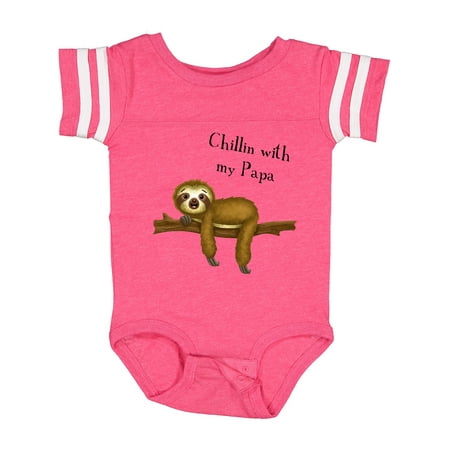 

Inktastic Chillin with Papa Sloth Cute Gift Baby Boy Bodysuit