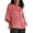 Pink, variant on Women's Loose Fashion Three-Quarter Sleeve Crew Neck Linen Shirt Top