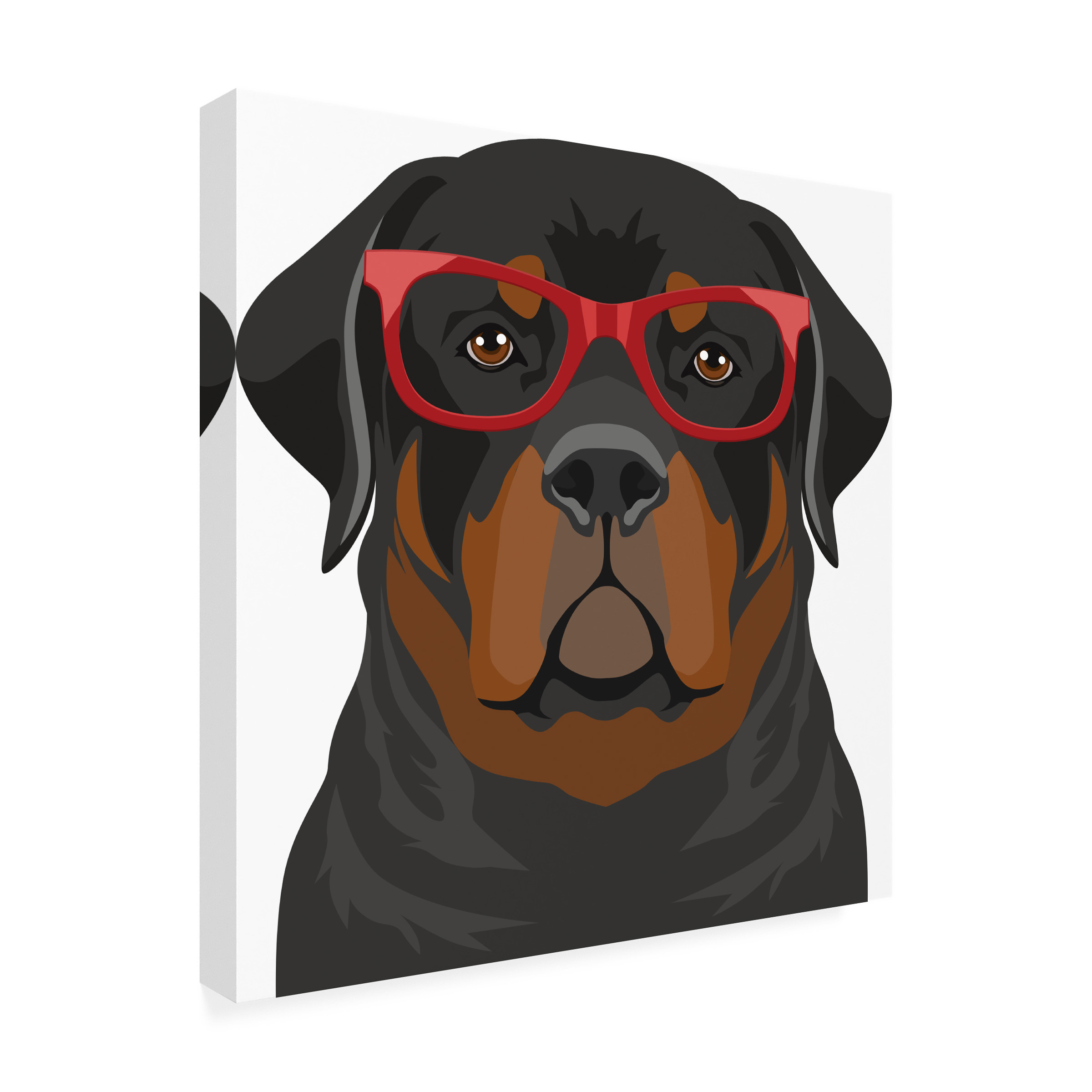 Furbaby Affiliates 'Rottweiler Wearing Hipster Glasses 1' Canvas Art