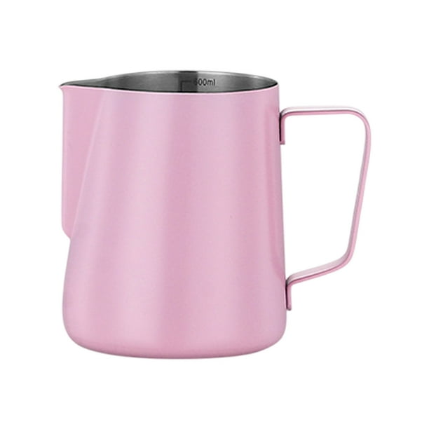 Jarra de café de acero inoxidable de diseño elegante, herramienta de precisión para café con leche para uso en el hogar y en cafeterías, mango ergonómico para mayor comodidad y agarre, capacidad de