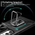 thumbnail image 2 of TECH CIRCLE Case for Samsung Galaxy A54 Phone Cover with Magnetic Kickstand + Metal Ring Holder + Lens Cover, Shockproof Hybrid PC+TPU Covers [360° Rotating Bracket] [Corner Protection] - Black, 2 of 8