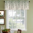 thumbnail image 3 of 2 Pack Green Eucalyptus Leaves Valances for Windows Bedroom Living Room Window Treatments, Summer Botanical Weeping Rustic Rod Pocket Valance Drapes Short Kitchen Curtains Over Sink 60"x18", 3 of 8