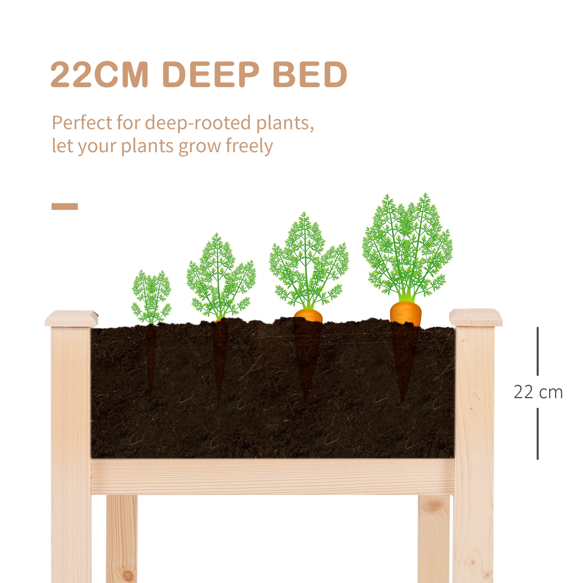 AsterOutdoor Raised Garden Bed with Legs Weight Capacity: 176 lbs.
