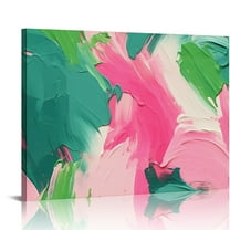 Nawypu Abstract Wall Art Pink and Green Marble Texture Picture Canvas Print Gold Foil Fluid Ink Lines on White Background Painting Nordic Artwork for Home Office Decor Frame Ready to Hang