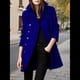 thumbnail image 5 of Abrigo Cruzado de Invierno para Mujer, Elegante Abrigo Tipo Gabardina de Mezcla de Larga con Cuello de Solapa y Botones Azul M, 5 of 6