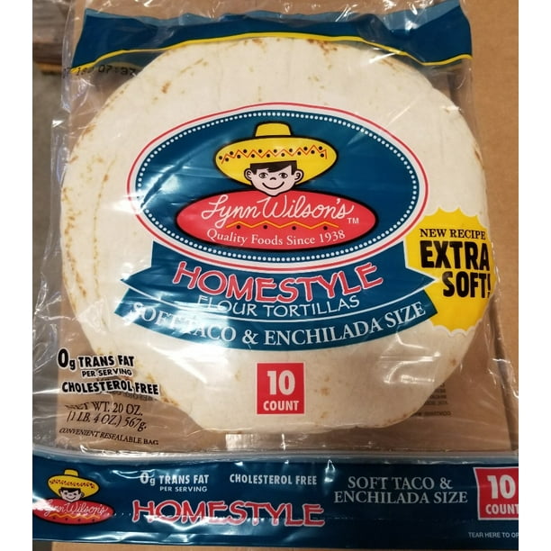 Lynn Wilson's Homestyle Flour Soft Taco & Enchilada Size Tortillas, 10