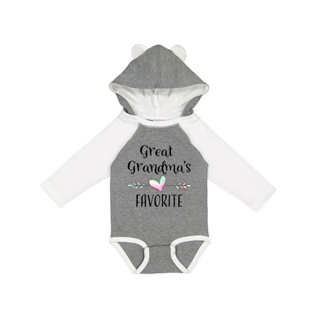 

Inktastic Great Grandmas Favorite- Heart Great Grandchild Boys or Girls Long Sleeve Baby Bodysuit