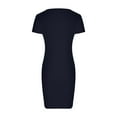 thumbnail image 5 of HAiming Women's Summer Casual Short Sleeve T Shirt Dress 2025 Trendy Round Neck Bodycon Wrap Ruched Mini Dresses, 5 of 6