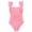 Pink, variant on JTieacloth One-Piece Bathing Suit Girls Swimsuit Ruffle Adjustable Straps Bathing Suit Solid Color Ruched Girls Swimwear,Green,9-10 Years