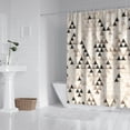 thumbnail image 3 of Extra Long Boho Shower Curtain 72x84 Inches - Vintage Floral & Tropical Leaves Pattern, Waterproof Bohemian Bathroom Decor with 12 Hooks, Tribal Rustic Style, 3 of 5