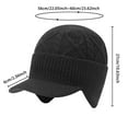 thumbnail image 3 of KANG Winter Knitted Hat With Ear Thermal Trapper Cap For Cold Weather Outdoor Activities Black One Size, 3 of 5