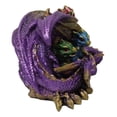 thumbnail image 4 of Magic Purple Mother Dragon Protecting Her Colorful Hatchling Babies Figurine, 4 of 9