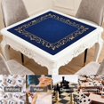 thumbnail image 6 of Navy Gold Baroque Floral Frame_02 Mahjong Mat 31.5x31.5 Inch | Non-Slip And Noise Reduction Mah Jong Table Mat Cover with Carrying Bag For Mahjong Lovers, Poker, Board Games And Dominoes, 6 of 7