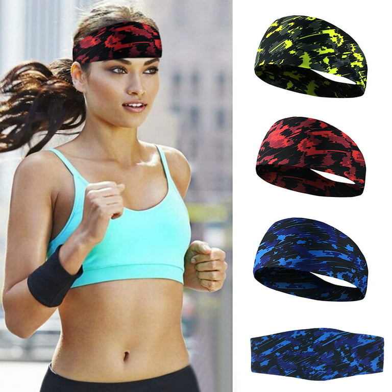 Men Women Sports Head Tie Headband Stretch Yoga Gym Hair Wrap Athletic  Sweatband
