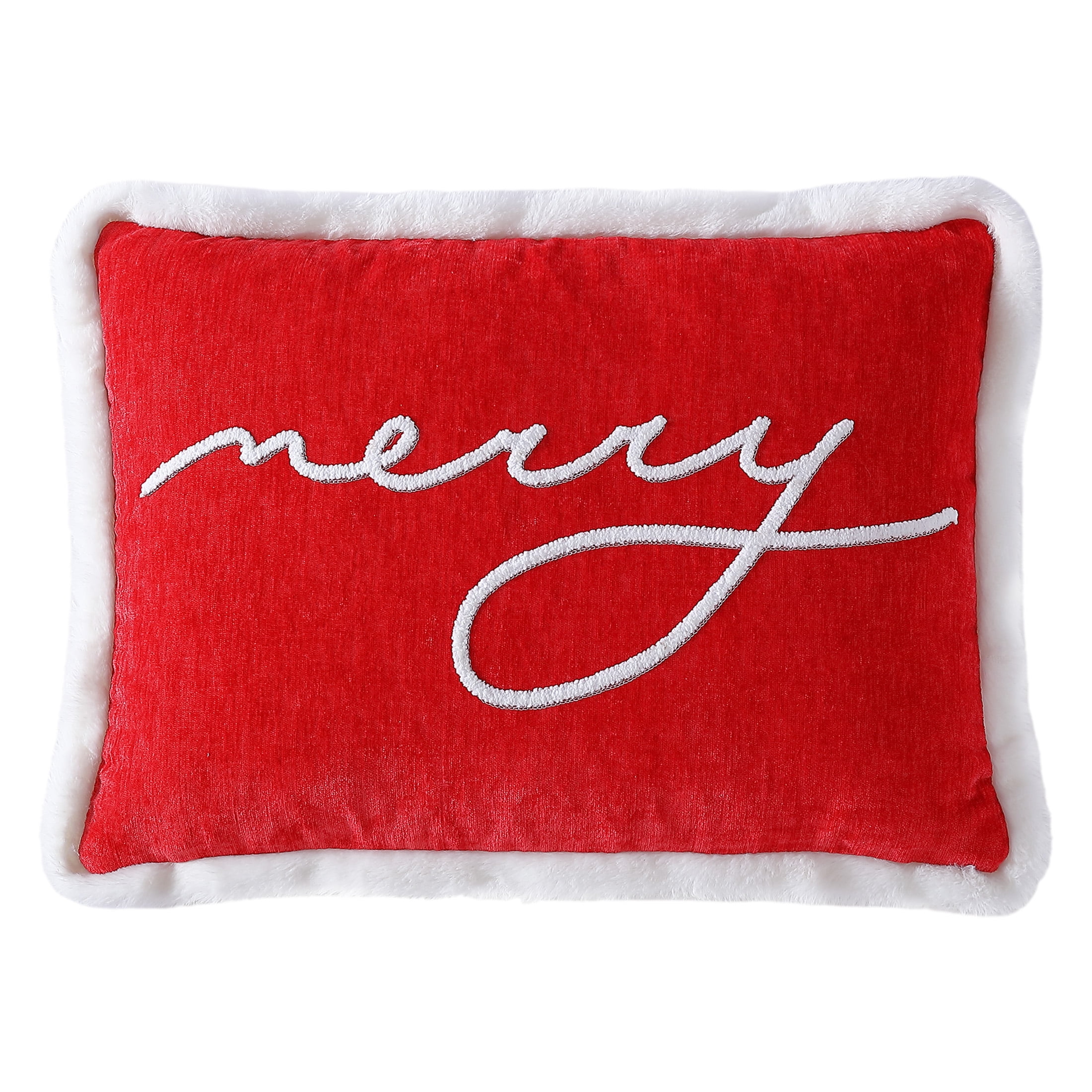 Mainstays, Merry Oblong Decorative Throw Pillow, Red, 14" x 20", Oblong, 1 Pack