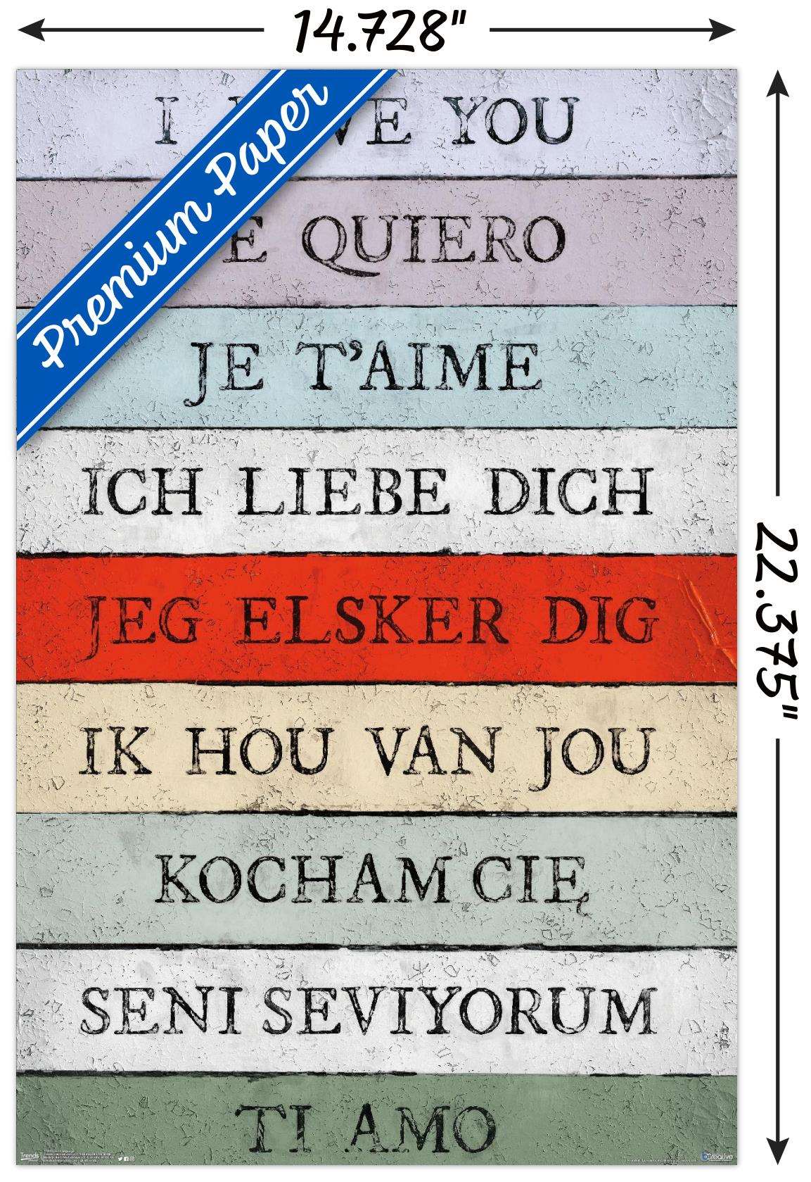 Love Language - I Love You Wall Poster, 14.725" x 22.375"