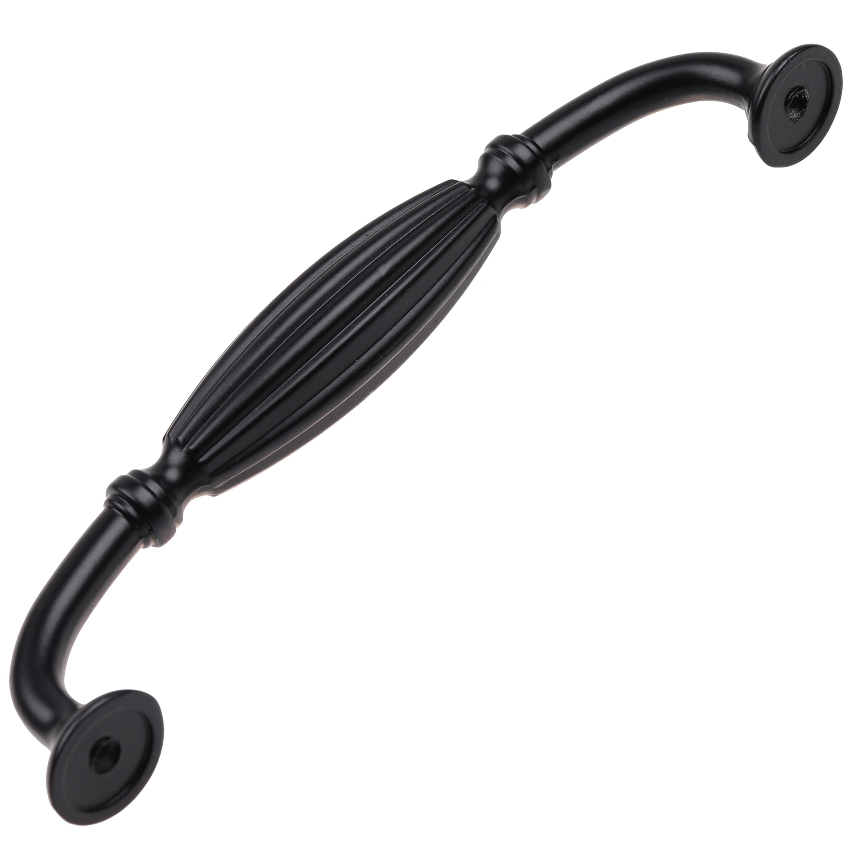 GlideRite 5 in. Center Fluted Cabinet Pulls, Matte Black, Pack of 10