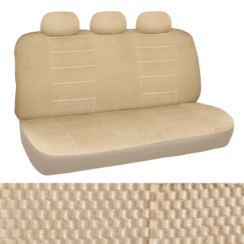 BDK Scottsdale Checkered Cloth Car Seat Covers, 9pc, Front and Rear Full Set, Low Back