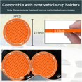 thumbnail image 2 of 4 PCS Bling Car Cup Coaster, 2.75 Inch Crystal Rhinestone Auto Cup Holder Insert Coaster, Anti-Slip Durable Car Drink Cup Mat, Universal Vehicle Interior Decor Accessories (Orange & White), 2 of 5
