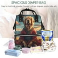 thumbnail image 3 of Lafuoo Meditating Golden Retriever Pattern Multifunctional Mommy Backpack, Large Capacity Multi-pocket Waterproof Backpack, Suitable for Women to Travel, Shopping-One Size, 3 of 6