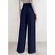 thumbnail image 5 of Pantalones de Mujer PRETTYGARDEN Pierna Ancha Cintura Alta Azul Marino M, 5 of 7
