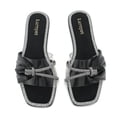 thumbnail image 3 of GJPBGK Women’s Flat Sandals Bow Slide Sandals Square Toe Summer Slip-On Shoes with Clear Straps for Party or Casual Wear, 3 of 5