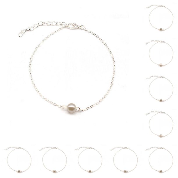 Tobilleras Elegante Minnieouse Universal Aleación de oro Perlas falsas Simple Estética Moda Pie