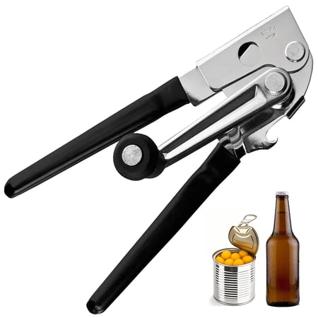 Manual 360° Rotating Can Opener – Stainless Steel Heavy-Duty Side Cut Multi-Purpose Can Opener with Ergonomic Handle