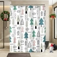 thumbnail image 2 of Christmas Shower Curtain, Colorful Christmas Tree Shower Curtains for Bathroom, Pink Green Winter Holiday Shower Curtain, Merry Christmas Xmas Pine Fabric Cloth Bath Decor Curtain, 72x72 Inch, 2 of 6