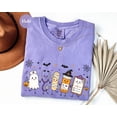 thumbnail image 4 of RosaWear Halloween Nurse Shirt, Cute Ghost Stethoscope Garment-Dyed Tee, 4 of 7