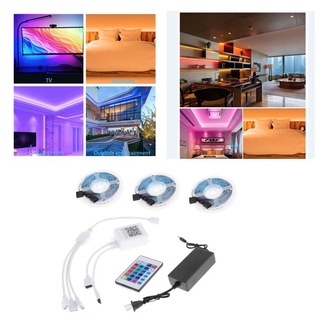 Tira de Luz LED Yuyangstore prueba de agua 24 luces control remoto 15M