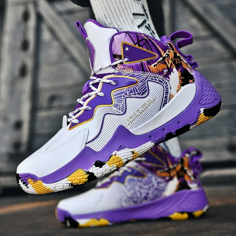 Trainers Leather Children'S High-Top Basketball Shoes Ten-Year-Old