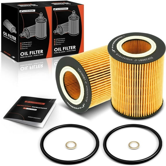 A-Premium 2-PC 10K Miles Protection Oil Filter Compatible with BMW 320i, 323Ci, 323i, 323is, 325Ci, 325i, 325xi, 328Ci, 328i, 328is, 330Ci, 330i, 330xi, X5, 525i, 525xi, 528i, 530i, 530xi & Ford GT